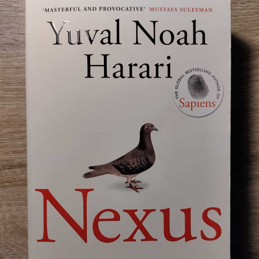 A photograph of the book Nexus by Yuval Noah Harari
